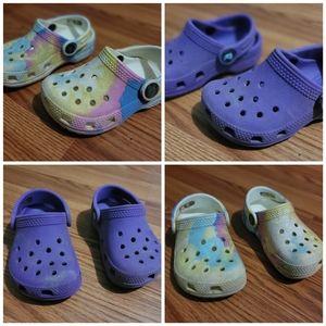 Crocs Shoes Clogs Tie Dye & Purple Toddler Baby 6